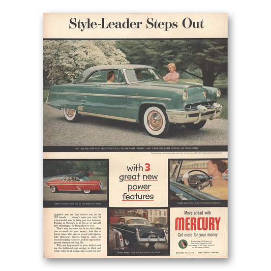 1953 Mercury Style Leader Steps Out Vintage Magazine Print Ad