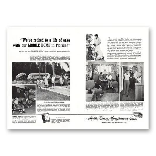 1953 Mobile Home Mfg Florida Vintage Magazine Print Ad