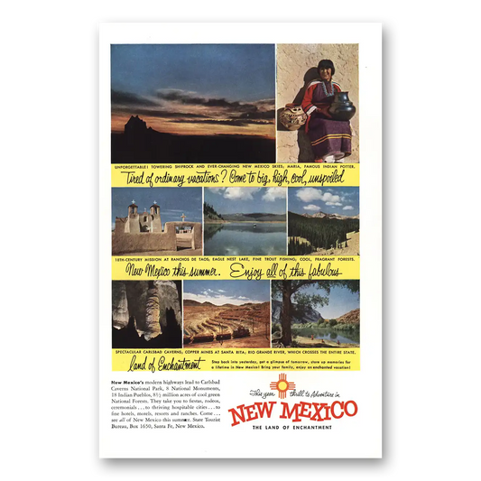 1953 New Mexico Carlsbad Caverns Vintage Magazine Print Ad