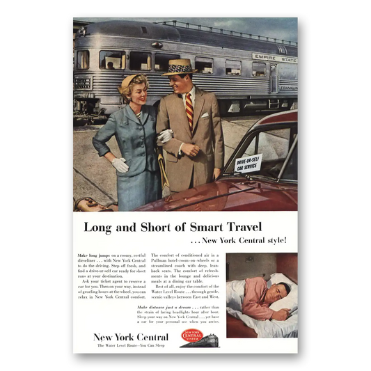 1953 New York Central Empire State Smart Travel Vintage Magazine Print Ad