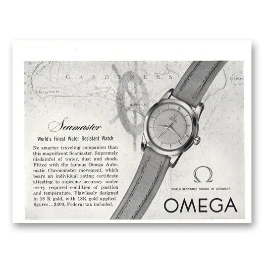 1953 Omega Seamaster Watch Finest Water Resistant Watch Vintage Magazine Print Ad