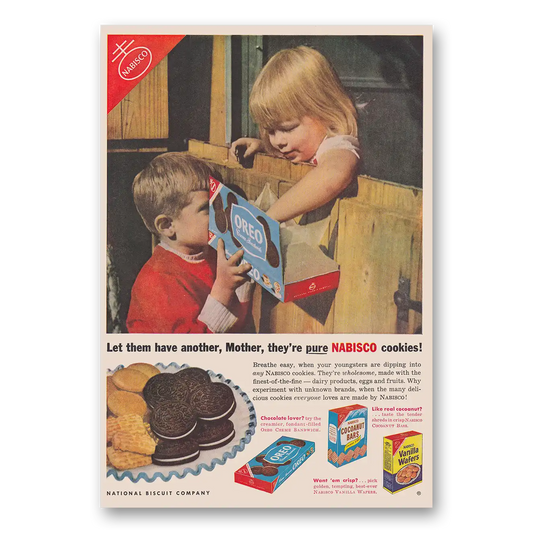 1953 Oreo Cookies Let Them Have Another Mother Vintage Magazine Print Ad