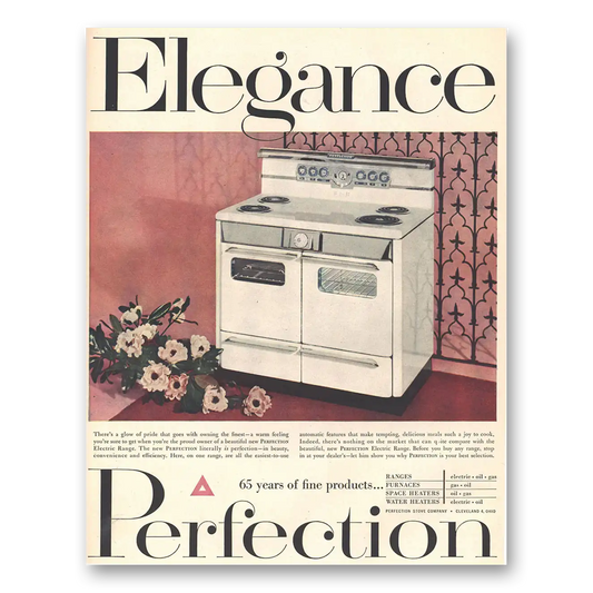 1953 Perfection Stove Elegance Perfection Vintage Magazine Print Ad