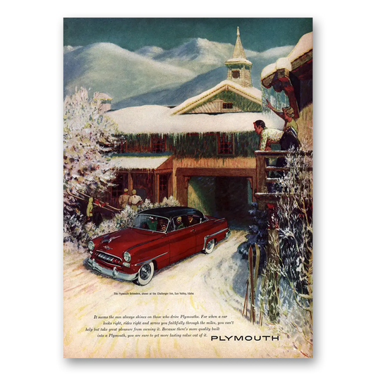 1953 Plymouth Belvedere Challenger Inn Sun Valley Vintage Magazine Print Ad