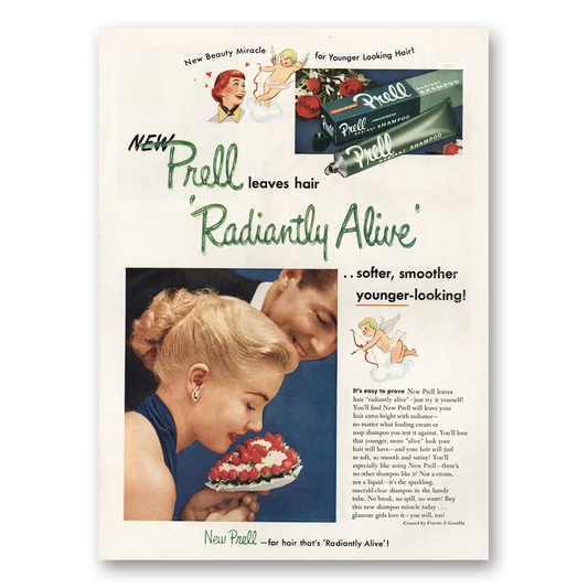 1953 Prell Shampoo Younger Looking Hair Vintage Magazine Print Ad