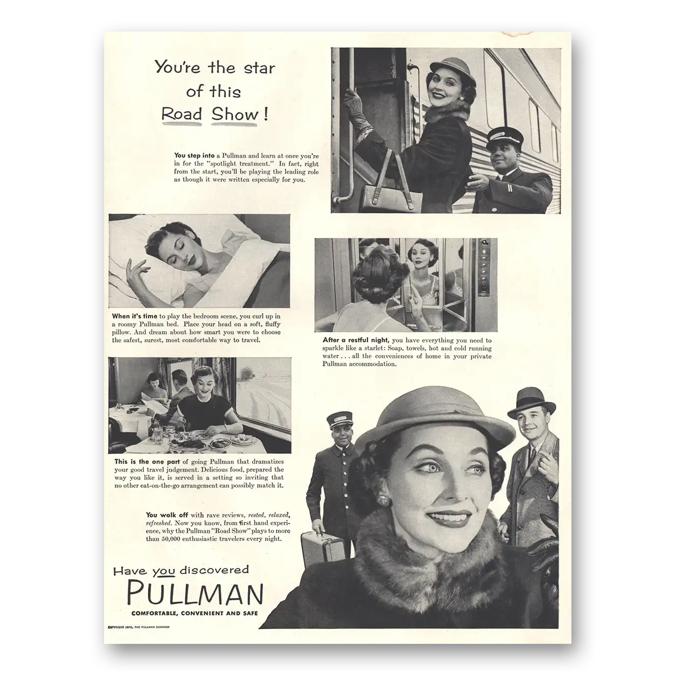 1953 Pullman Star of This Road Show Vintage Magazine Print Ad