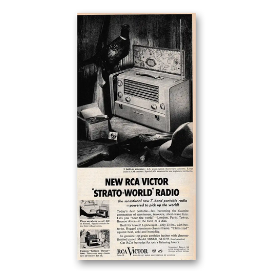 1953 RCA Victor Strato World Radio Todays Best Portable Vintage Magazine Print Ad