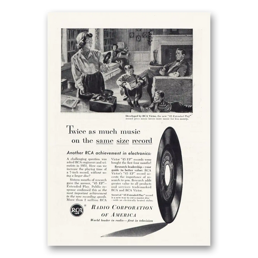 1953 RCA Victor Records Twice As Much Music Same Size Record Vintage Magazine Print Ad