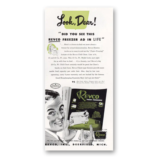 1953 Revco Freezers Look Did You See This Vintage Magazine Print Ad