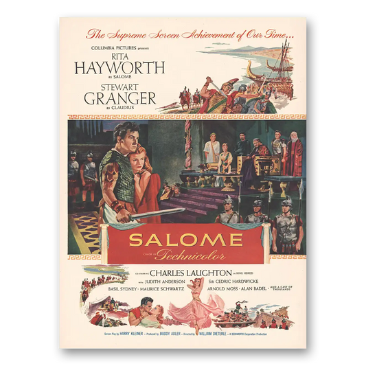 1953 Salome Movie Promo Rita Hayworth and Stewart Granger Vintage Magazine Print Ad