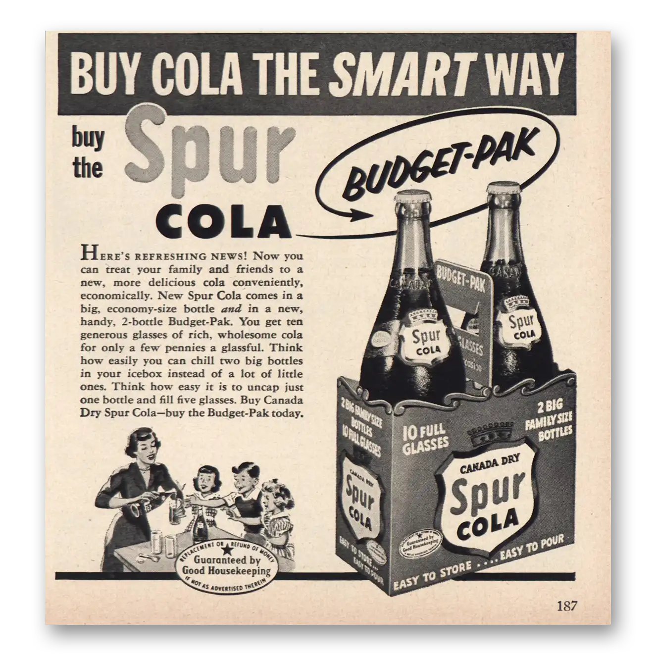 1953 Spur Cola Buy Cola the Smart Way Vintage Magazine Print Ad