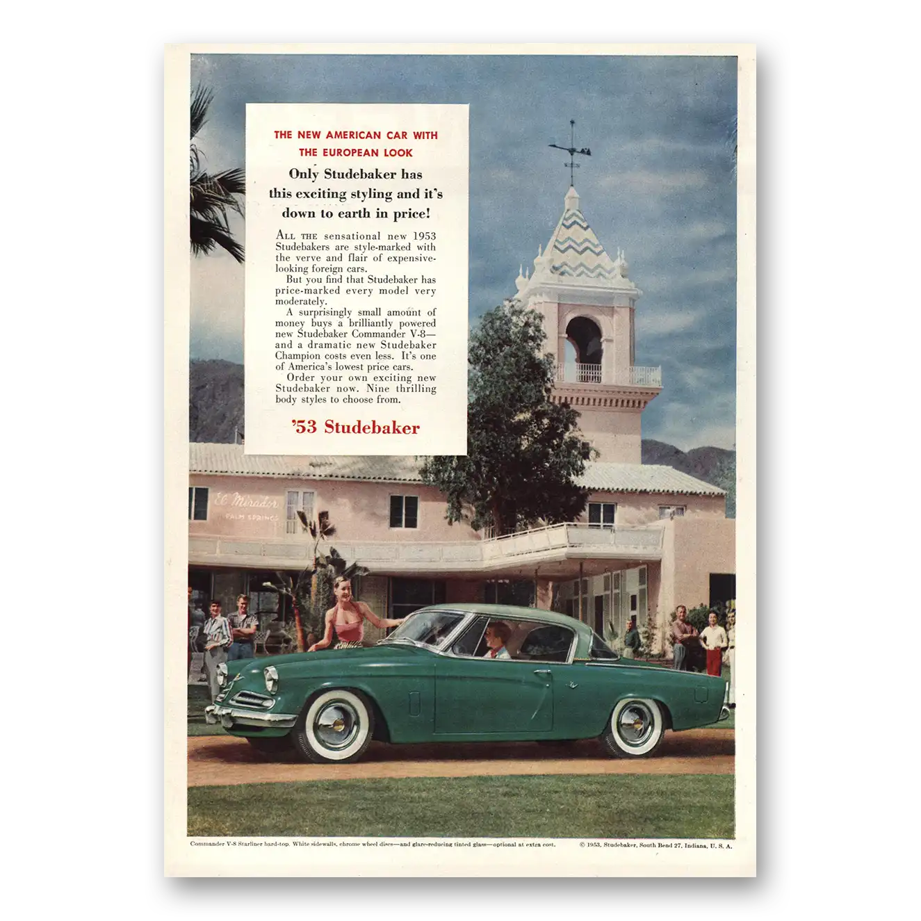 1953 Studebaker Down To Earth In Price Vintage Magazine Print Ad