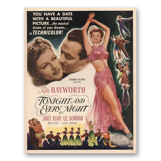 1953 Tonight and Every Night Movie Promo Rita Hayworth Vintage Magazine Print Ad