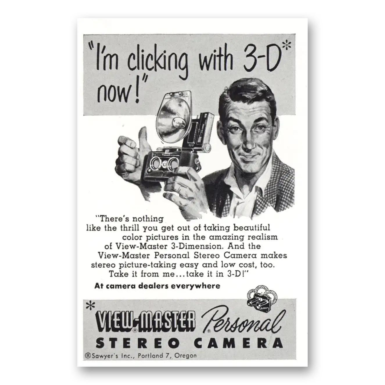 1953 View Master Im Clicking With 3D Vintage Magazine Print Ad