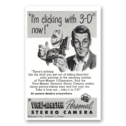 1953 View Master Im Clicking With 3D Vintage Magazine Print Ad