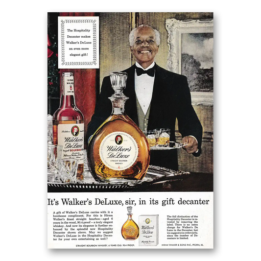 1953 Walkers DeLuxe Bourbon Whiskey Gift Decanter Vintage Magazine Print Ad