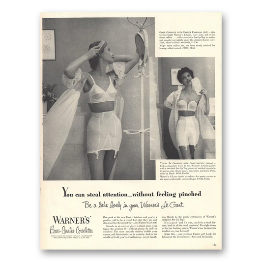 1953 Warners Undergarments Le Gant You Can Steal Attention Vintage Magazine Print Ad