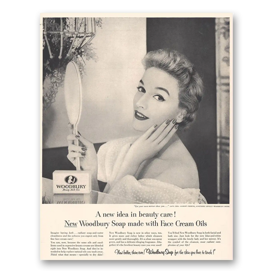 1953 Woodbury Facial Soap Mrs Albert Fiering Vintage Magazine Print Ad