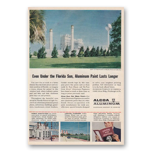 1954 Alcoa Even Under the Florida Sun Vintage Magazine Print Ad