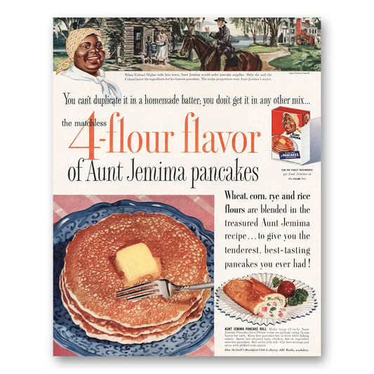 1954 Aunt Jemima When Colonel Higbee Rode Into Town Vintage Magazine Print Ad