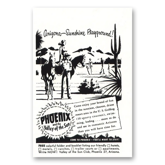 1954 Phoenix Arizona Arizona Sunshine Playground Vintage Magazine Print Ad