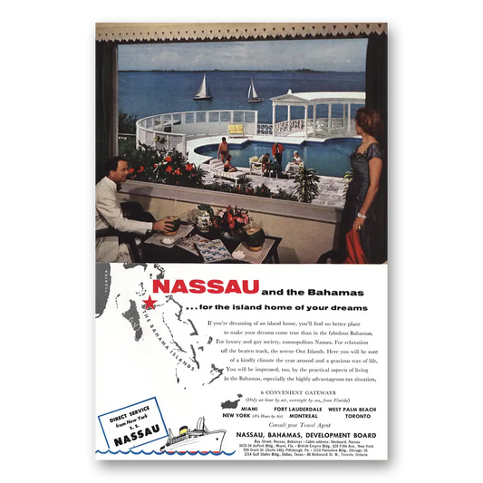 1954 Nassau Bahamas Island Home of Your Dream Vintage Magazine Print Ad