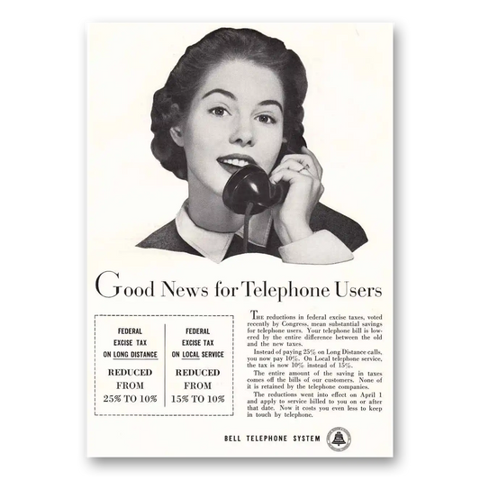 1954 Bell Telephone Good News for Telephone Users Vintage Magazine Print Ad