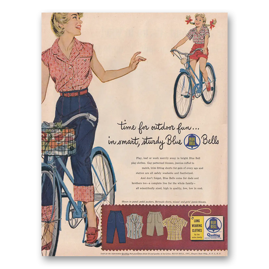 1954 Blue Bell Clothes Time For Outdoor Fun Vintage Magazine Print Ad