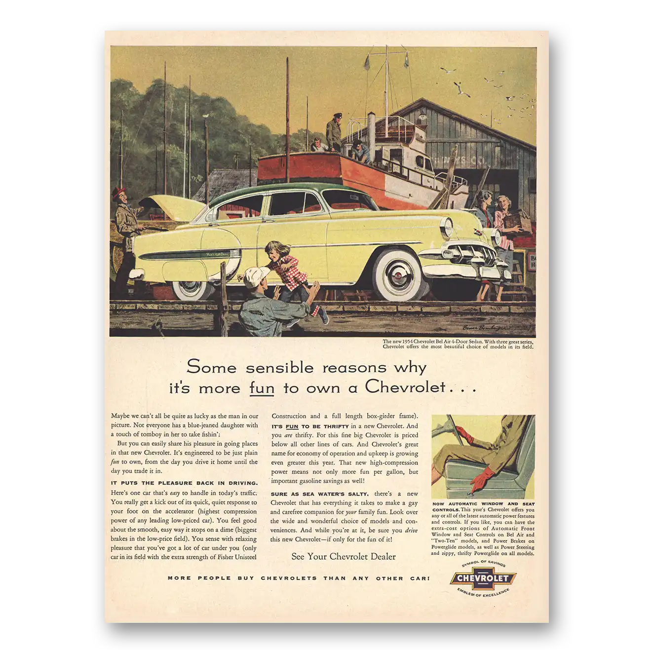 1954 Chevrolet Bel Air Some Sensible Reasons Vintage Magazine Print Ad