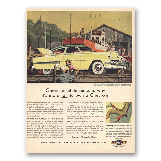 1954 Chevrolet Bel Air Some Sensible Reasons Vintage Magazine Print Ad