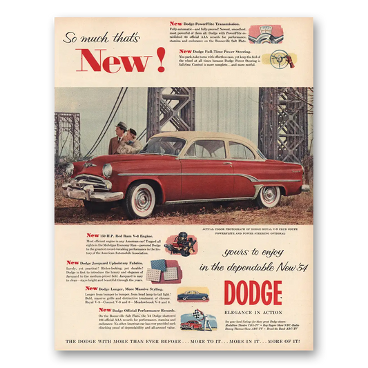 1954 Dodge So Much That’s New Vintage Magazine Print Ad