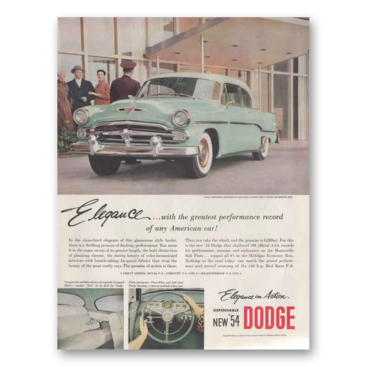 1954 Dodge Elegance Vintage Magazine Print Ad