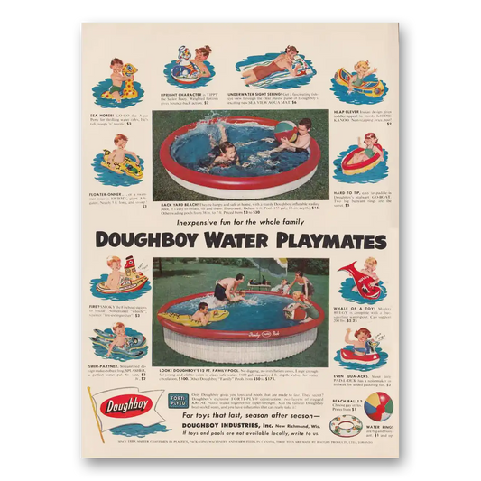 1954 Doughboy Pools Pools Water Playmates Vintage Magazine Print Ad