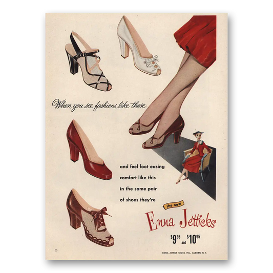 1954 Enna Jetticks Shoes Fashions Like These Vintage Magazine Print Ad