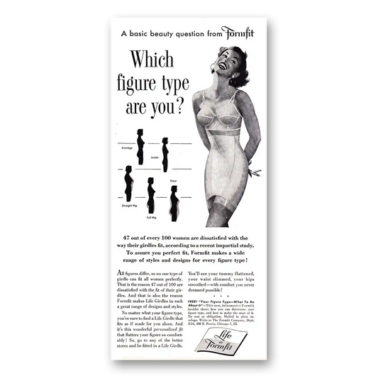 1954 Formfit Which Figure Type Are You Vintage Magazine Print Ad