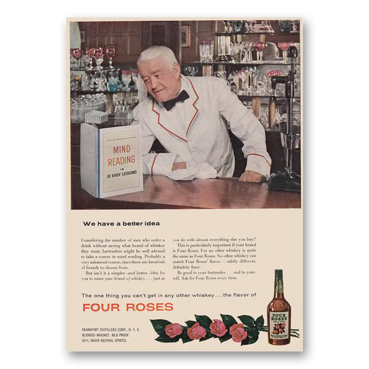 1954 Four Roses We Have a Better Idea Mind Reading Vintage Magazine Print Ad