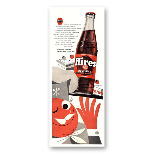 1954 Hires Root Beer Enjoy the Rich Delicacy Vintage Magazine Print Ad