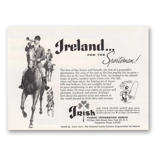 1954 Ireland For the Sportsman Vintage Magazine Print Ad