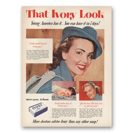 1954 Ivory Soap Young America Vintage Magazine Print Ad