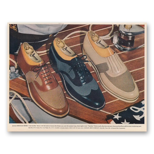 1954 Jarman Shoes Miracle Mesh Vintage Magazine Print Ad