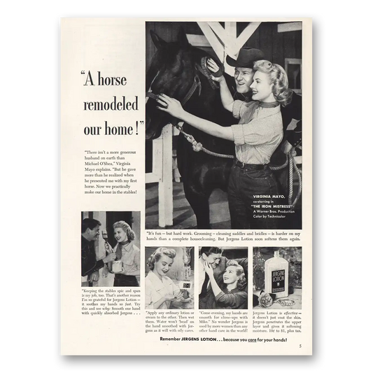 1954 Jergens Lotion Horse Remodeled Our Home Vintage Magazine Print Ad