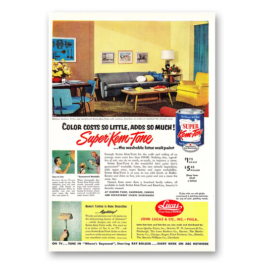 1954 Super Kem Tone Paint Color Costs So Little Vintage Magazine Print Ad