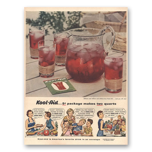 1954 Kool Aid Package Makes Two Quarts Vintage Magazine Print Ad