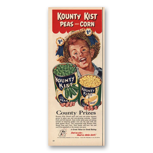 1954 Kounty Kist County Prizes Vintage Magazine Print Ad