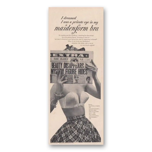 1954 Maidenform Undergarments I Dreamed I Was a Private Eye Vintage Magazine Print Ad