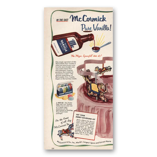 1954 McCormick Vanilla Magic Spoonful Vintage Magazine Print Ad