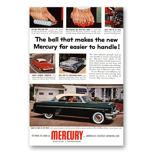 1954 Mercury Merc O Matic Drive Ball Vintage Magazine Print Ad