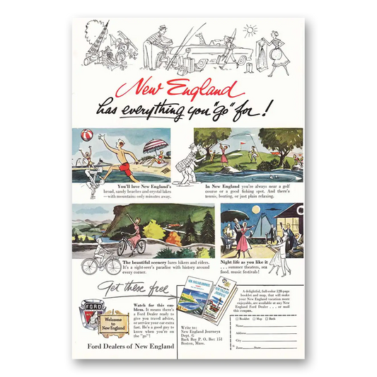 1954 Ford New England Ford Dealers of New England Vintage Magazine Print Ad