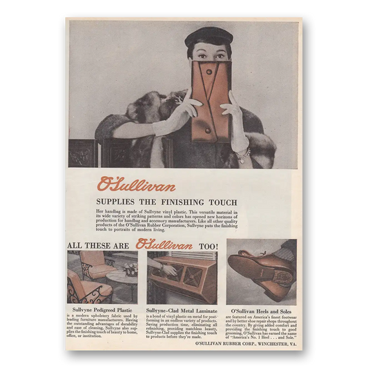 1954 OSullivan Rubber Supplies the Finishing Touch Vintage Magazine Print Ad