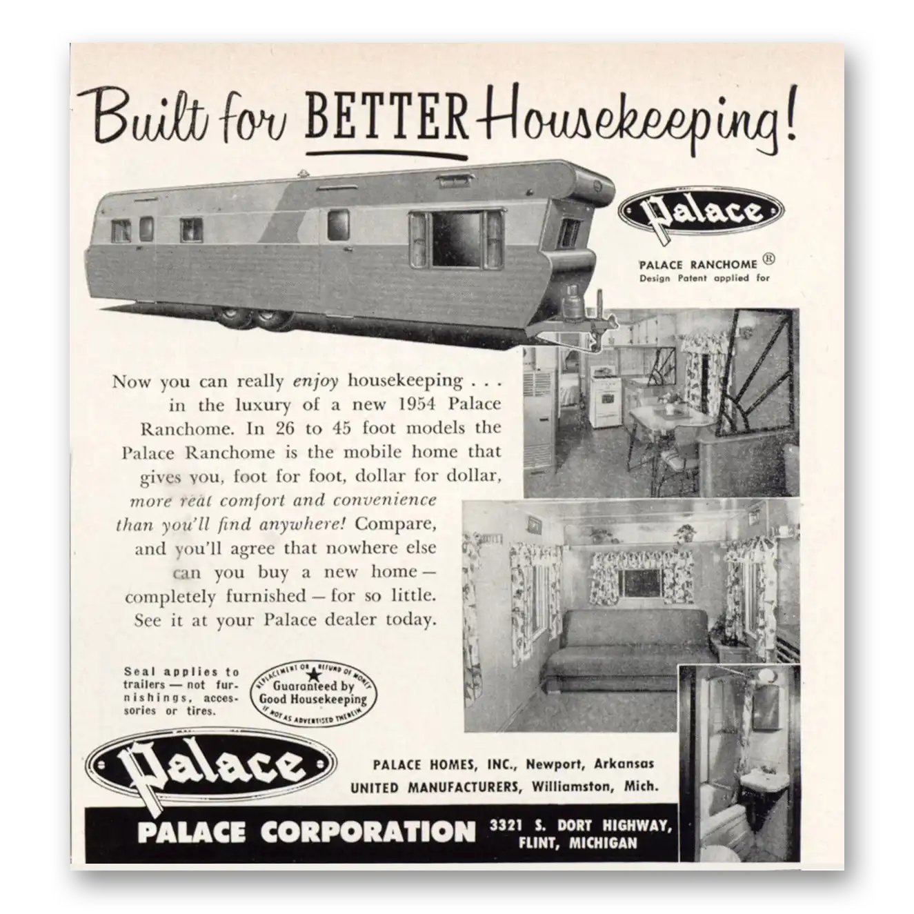 1954 Palace Ranchome Built for Better Housekeeping Vintage Magazine Print Ad